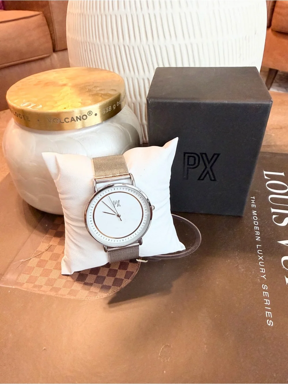 PX Men’s Silver Mesh Strap Watch - Silver Dial - Picture 1 of 2